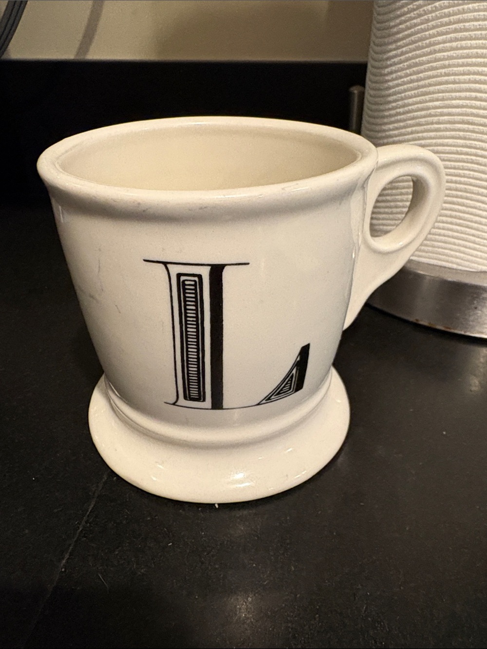 Letter "L" Anthropologie Monogram Mug White